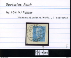 Deutsches Reich , 454 , PLF / Abart - Siehe Foto - Variétés & Curiosités