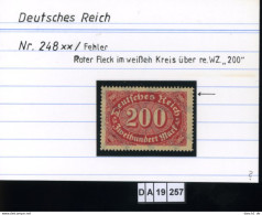 Deutsches Reich , 248 , PLF / Abart - Siehe Foto - Variedades & Curiosidades