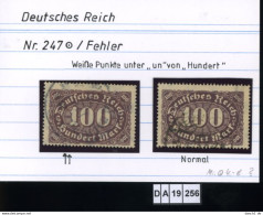 Deutsches Reich , 247 , PLF / Abart - Siehe Foto - Abarten & Kuriositäten