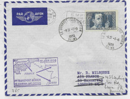 FRANCE PASTEUR 1FR75 SURTAXE N°385 SEUL LETTRE AVION LE BOURGET PORT AERIEN 1.6.1938 POUR LONDRES AU TARIF - 1922-26 Pasteur