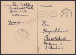 Hamburg 1: Saubere Bedarfskarte, O, L1 "bezahlt", 14.8.45 - Lettres & Documents