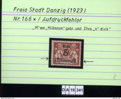 Deutsches Reich,  Danzig , 166 , PLF / Abart - Siehe Foto  - Neufs