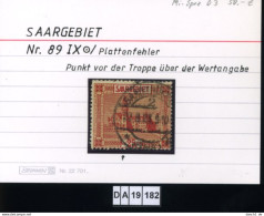 Saargebiet , 89 IX , PLF / Abart - Siehe Foto - Gebraucht