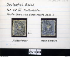 Deutsches Reich , 42 III , PLF / Abart - Siehe Foto - Variétés & Curiosités