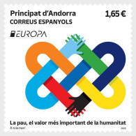 Andorra (Spanish Post).2023.Europa CEPT.Peace – The Highest Value Of Humanity.1 V. ** . - Nuevos
