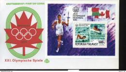 Malagasy, 3 Lose U.a.  Ersttagsbrief Zur Olympiade 1976 Mit Block 10 - Madagascar (1960-...)