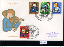 Berlin, FDC, 6 Lose U.a. 1974, Mi.-Nr. 466 - Other & Unclassified