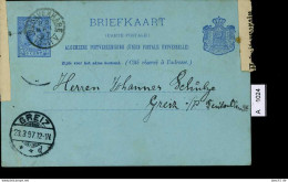 Niederlande, Alte Briefkarte - Postkarte Von 1897 Mit Anhaftungen - Storia Postale