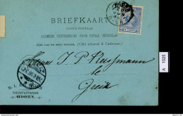 Niederlande, Alte Briefkarte - Postkarte Von 1896 Mit Anhaftungen - Briefe U. Dokumente