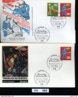 Feuerwehr, Bund - 2 FDC - Sonderbelege 1970 Mit SST  - Firemen