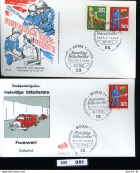 Feuerwehr, Bund - 2 FDC - Sonderbelege 1970 Mit SST  - Firemen