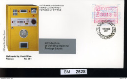 BM2528, Zypern. O, 1989, 1 FDC, ATM Nicosia No. 001 - Brieven En Documenten