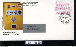 BM2529, Zypern. O, 1989, 1 FDC, ATM Limassol No. 002 - Lettres & Documents