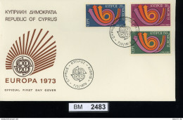 BM2483, Zypern. O, 1973, 1 FDC, 389-91 Europa CEPT - Briefe U. Dokumente