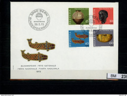 BM2358, Archäologie, Schweiz, FDC, 996-99, 1973 - Archéologie