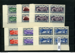 Ägypten, Xx, Konvolut Auf A6-Karte, 35 - 40, 4-er Block Ecke Unten Links - Unused Stamps