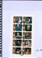 BM1750, Sharjah, O, 1972, 1012A-17A, Kplt. 10-er Zusammendruckbogen, Gemälde - Rembrandt