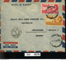 BM1679, Ägypten, O, Luftpostbrief Gelaufen, MF, 14.08.1951, Alexandria - Neugablonz - Storia Postale