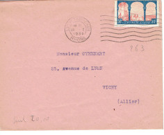 263 Centenaire De L'Algérie 50 C. Lettre Flamme Flier 13-1-1930 Lyon Terreaux - Militärische Franchisemarken