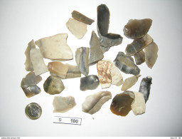 S100, Steinzeit, 30 Werkzeuge, Jaspis, Neolithikum, Süddeutschl., Schaber, Klingen - Arqueología