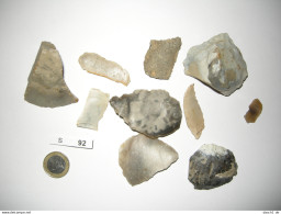 S092, Steinzeit, 10 Werkzeuge, Jaspis, Neolithikum, Süddeutschl., Schaber, Klingen - Archäologie