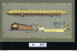 M217, Bund, 75 Jahre Erstes Luftschiff, Zeppelin, Gedenkkarte - Zeppeline