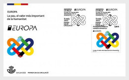 Andorra (Spanish Post).2023.Europa CEPT.Peace – The Highest Value Of Humanity.FDC. - Storia Postale