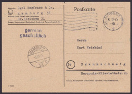 Hamburg 1: Seltene Vorgedruckte Firmenkarte, O, Sauberer Bedarf, 5.12.45 - Lettres & Documents