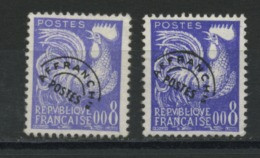 FRANCE -  PRÉOBLITÉRÉ - N° Yvert  119  (*) 2 TEINTES - 1953-1960