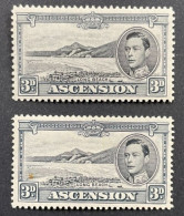 ASCENSION 1938 - NEUF*/MH - Mi 46 A Perf 13 1/2 + Mi 46 C Perf 13 - Ascension (Ile De L')