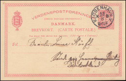 Dänemark Postkarte Wappen Im Oval 10 Öre KJOBENHAVN 18.8. Nach Deutschland - Entiers Postaux