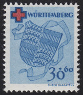 Württemberg 42A Rotes Kreuz 30 Pf. Gezähnt ** - Württemberg