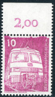 495 IuT 10 Pf Triebzug - Oberrandstück Mit Markanter Farbverschmierung Oben, ** - Plaatfouten En Curiosa