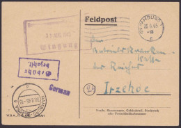 Hamburg-Altona 6: Bedarfskarte, O, Ra "Gebühr Bezahlt", 30.8.45 - Covers & Documents