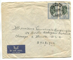 Congo Gungu Oblit. Keach 8A3-Dmyt Sur C.O.B. 291B (paire) Sur Lettre Vers Chicago Via Kikwit Le 01/03/1951 - Covers & Documents