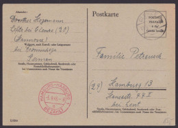 Hamburg-Harburg: P695, Roter K2 "bezahlt", Saubere Bedarfskarte "Glenze" - Cartas & Documentos