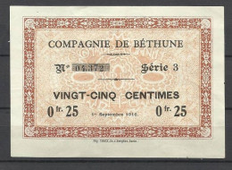 COMPAGNIE DE BETHUNE . 25 Centimes . - Bonds & Basic Needs