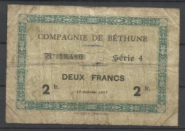 COMPAGNIE DE BETHUNE . 2 FRANCS . - Notgeld