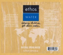 Étiquette D'eau Minérale " ETHOS Water " USA Etats Unis  _Ee041 - Autres & Non Classés