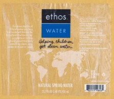 Étiquette D'eau Minérale " ETHOS Water " USA Etats Unis  _Ee041 - Otros & Sin Clasificación