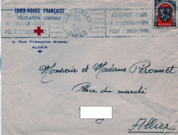 L - En Tête- " Croix Rouge  Française-  ALGER "- - Cruz Roja
