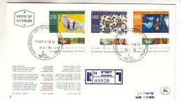 Israël - Lettre Recom FDC De 1977 - Oblit Jerusalem - Dessins D'enfants - - Storia Postale