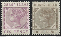 1883 GRENADA - SG 34/35  2 Valori  MLH/* LINGUELLATI - Other & Unclassified