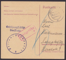 Hannover 1: Wertzeichen Abgeschnitten, Dienstsache Mit Nachgebühr, 18.2.46, O - Lettres & Documents