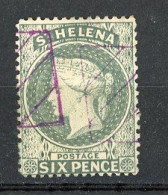 ST. HELENA  Yv. N° 18 Fil CA  (o)  6p  Gris Cachet D'annulation Cote  10 Euro BE   2 Scans - St. Helena