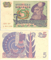 Sweden P-51 5 Kronor 1981  UNC - Schweden