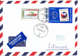 Romania Air Mail Cover Sent To Lithuania 25-2-2005 UPU Stamp Congress Bucharest 2004 - Storia Postale