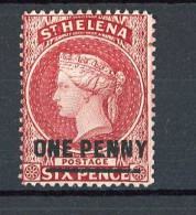 ST. HELENA  Yv. N° 13 Fil CA   (*)   1p Rouge Cote  4,5 Euro BE   2 Scans - St. Helena