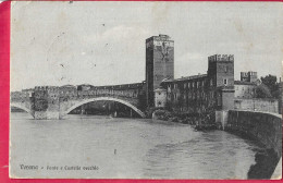 VERONA - PONTE E CASTELLO SCALIGERO - FORMATO PICCOLO - EDIZIONE BRUNNER COMO - VIAGGIATA 1919 - Verona