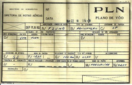 PLAN DE VOL D'UN HÉLICOPTÈRE FRANÇAIS AU BRÉSIL EN 1956 COPIES NOTE DE SERVICE ET INVITATION [_M55] - Aviazione